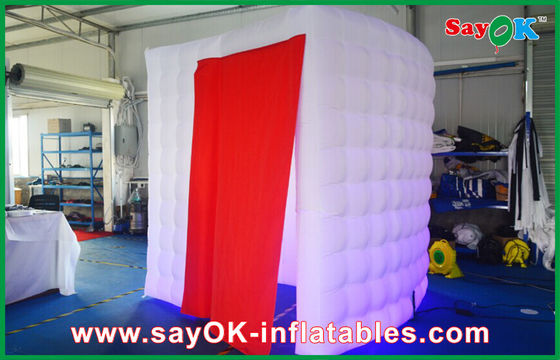 Camber Inflatable Photo Booth Windproof With LED Light And Red Curtain